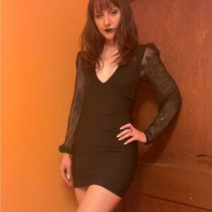 Windsor Black Ruched LBD